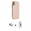MARSİLYAN™- iPhone 11 Kılıf Yankı Serisi - Şeffaf Pasifik Cam Ekran Koruyucu + Pers Alüminyum Kamera Lens - LT