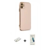 MARSİLYAN™- iPhone 11 Kılıf Yankı Serisi - Şeffaf Pasifik Cam Ekran Koruyucu + Renkli Kamera Lens Koruma Cam - TU