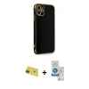 MARSİLYAN™- iPhone 11 Kılıf Yankı Serisi - Şeffaf Royal Nano Ekran Koruyucu + Rainbow Kamera Lens Koruma Cam - KI
