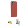 MARSİLYAN™- iPhone 11 Kılıf Yankı Serisi - Şeffaf Royal Nano Ekran Koruyucu + Rainbow Kamera Lens Koruma Cam - KI