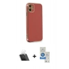 MARSİLYAN™- iPhone 11 Kılıf Yankı Serisi - Şeffaf Royal Nano Ekran Koruyucu + Kamera Lens Koruma Cam - SF