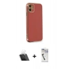 MARSİLYAN™- iPhone 11 Kılıf Yankı Serisi - Şeffaf Uv Polymer Nano Ekran Koruyucu + Kamera Lens Koruma Cam - SF