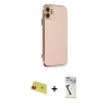 MARSİLYAN™- iPhone 11 Kılıf Yankı Serisi - Şeffaf Uv Polymer Nano Ekran Koruyucu + Rainbow Kamera Lens Koruma Cam - KI