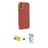 MARSİLYAN™- iPhone 11 Kılıf Yankı Serisi - Şeffaf Uv Polymer Nano Ekran Koruyucu + Rainbow Kamera Lens Koruma Cam - KI