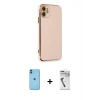 MARSİLYAN™- iPhone 11 Kılıf Yankı Serisi - Şeffaf Uv Polymer Nano Ekran Koruyucu + Neon Fosforlu Kamera Lens - MI