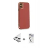 MARSİLYAN™- iPhone 11 Kılıf Yankı Serisi - Şeffaf Uv Polymer Nano Ekran Koruyucu + Raze Metal Kamera Lens - GS