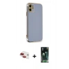 MARSİLYAN™- iPhone 11 Kılıf Yankı Serisi - Siyah 360 Mat Full Body Arka Koruyucu + Pers Alüminyum Kamera Lens - KI