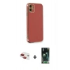 MARSİLYAN™- iPhone 11 Kılıf Yankı Serisi - Siyah 360 Mat Full Body Arka Koruyucu + Pers Alüminyum Kamera Lens - KI