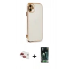 MARSİLYAN™- iPhone 11 Kılıf Yankı Serisi - Siyah 360 Mat Full Body Arka Koruyucu + Pers Alüminyum Kamera Lens - KI