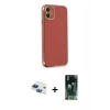 MARSİLYAN™- iPhone 11 Kılıf Yankı Serisi - Siyah 360 Mat Full Body Arka Koruyucu + Pers Alüminyum Kamera Lens - LT