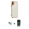 MARSİLYAN™- iPhone 11 Kılıf Yankı Serisi - Siyah 360 Mat Full Body Arka Koruyucu + Pers Alüminyum Kamera Lens - LT
