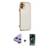 MARSİLYAN™- iPhone 11 Kılıf Yankı Serisi - Siyah 360 Mat Full Body Arka Koruyucu + Raze Metal Kamera Lens - MR