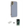 MARSİLYAN™- iPhone 11 Kılıf Yankı Serisi - Siyah 360 Mat Full Body Arka Koruyucu + Pembe Renkli Kamera Lens Koruma Cam