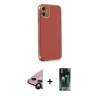 MARSİLYAN™- iPhone 11 Kılıf Yankı Serisi - Siyah 360 Mat Full Body Arka Koruyucu + Raze Metal Kamera Lens - SH