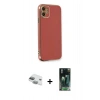 MARSİLYAN™- iPhone 11 Kılıf Yankı Serisi - Siyah 360 Mat Full Body Arka Koruyucu + Pers Alüminyum Kamera Lens - YL