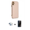 MARSİLYAN™- iPhone 11 Kılıf Yankı Serisi - Siyah 3D Antistatik Hayalet Cam Ekran Koruyucu + Pers Alüminyum Kamera Lens - GI