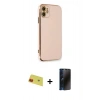 MARSİLYAN™- iPhone 11 Kılıf Yankı Serisi - Siyah 3D Antistatik Hayalet Cam Ekran Koruyucu + Rainbow Kamera Lens Koruma Cam - KI