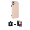 MARSİLYAN™- iPhone 11 Kılıf Yankı Serisi - Siyah 3D Antistatik Mat Seramik Nano Ekran Koruyucu + PVD Metal Kamera Lens - MI