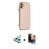 MARSİLYAN™- iPhone 11 Kılıf Yankı Serisi - Siyah 3D Antistatik Mat Seramik Nano Ekran Koruyucu + Raze Metal Kamera Lens - MI