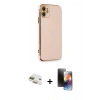 MARSİLYAN™- iPhone 11 Kılıf Yankı Serisi - Siyah 3D Antistatik Mat Seramik Nano Ekran Koruyucu + Pers Alüminyum Kamera Lens - GD