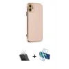 MARSİLYAN™- iPhone 11 Kılıf Yankı Serisi - Siyah 3D Antistatik Seramik Nano Ekran Koruyucu + Kamera Lens Koruma Cam - SF
