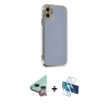 MARSİLYAN™- iPhone 11 Kılıf Yankı Serisi - Siyah 3D Antistatik Seramik Nano Ekran Koruyucu + Raze Metal Kamera Lens - KI