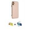 MARSİLYAN™- iPhone 11 Kılıf Yankı Serisi - Siyah 3D Antistatik Seramik Nano Ekran Koruyucu + Rainbow Kamera Lens Koruma Cam - KI