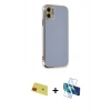 MARSİLYAN™- iPhone 11 Kılıf Yankı Serisi - Siyah 3D Antistatik Seramik Nano Ekran Koruyucu + Rainbow Kamera Lens Koruma Cam - KI