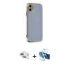 MARSİLYAN™- iPhone 11 Kılıf Yankı Serisi - Siyah 3D Antistatik Seramik Nano Ekran Koruyucu + Pers Alüminyum Kamera Lens - YL