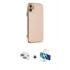 MARSİLYAN™- iPhone 11 Kılıf Yankı Serisi - Siyah 3D Antistatik Seramik Nano Ekran Koruyucu + Pers Alüminyum Kamera Lens - YL