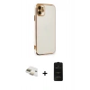 MARSİLYAN™- iPhone 11 Kılıf Yankı Serisi - Siyah 6D Antistatik Mat Seramik Hayalet Nano Ekran Koruyucu + Pers Alüminyum Kamera Lens - GD