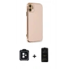 MARSİLYAN™- iPhone 11 Kılıf Yankı Serisi - Siyah 6D Antistatik Mat Seramik Hayalet Nano Ekran Koruyucu + PVD Metal Kamera Lens - SH