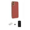 MARSİLYAN™- iPhone 11 Kılıf Yankı Serisi - Siyah 6D Antistatik Mat Seramik Hayalet Nano Ekran Koruyucu + Renkli Kamera Lens Koruma Cam - SI