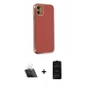 MARSİLYAN™- iPhone 11 Kılıf Yankı Serisi - Siyah 6D Antistatik Mat Seramik Hayalet Nano Ekran Koruyucu + Kamera Lens Koruma Cam - SF