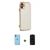 MARSİLYAN™- iPhone 11 Kılıf Yankı Serisi - Siyah 6D Antistatik Mat Seramik Hayalet Nano Ekran Koruyucu + Neon Fosforlu Kamera Lens - TU