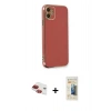MARSİLYAN™- iPhone 11 Kılıf Yankı Serisi - Siyah 6D Mat Seramik Hayalet Nano Ekran Koruyucu + Pers Alüminyum Kamera Lens - KI