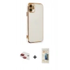 MARSİLYAN™- iPhone 11 Kılıf Yankı Serisi - Siyah 6D Mat Seramik Hayalet Nano Ekran Koruyucu + Pers Alüminyum Kamera Lens - KI