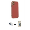MARSİLYAN™- iPhone 11 Kılıf Yankı Serisi - Siyah 6D Mat Seramik Hayalet Nano Ekran Koruyucu + Pers Alüminyum Kamera Lens - LT