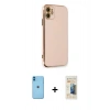 MARSİLYAN™- iPhone 11 Kılıf Yankı Serisi - Siyah 6D Mat Seramik Hayalet Nano Ekran Koruyucu + Neon Fosforlu Kamera Lens - MI