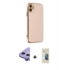 MARSİLYAN™- iPhone 11 Kılıf Yankı Serisi - Siyah 6D Mat Seramik Hayalet Nano Ekran Koruyucu + Raze Metal Kamera Lens - MR