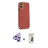 MARSİLYAN™- iPhone 11 Kılıf Yankı Serisi - Siyah 6D Mat Seramik Hayalet Nano Ekran Koruyucu + Raze Metal Kamera Lens - MR