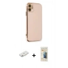 MARSİLYAN™- iPhone 11 Kılıf Yankı Serisi - Siyah 6D Mat Seramik Hayalet Nano Ekran Koruyucu + Renkli Kamera Lens Koruma Cam - PE