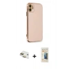 MARSİLYAN™- iPhone 11 Kılıf Yankı Serisi - Siyah 6D Mat Seramik Hayalet Nano Ekran Koruyucu + Pers Alüminyum Kamera Lens - GD