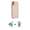 MARSİLYAN™- iPhone 11 Kılıf Yankı Serisi - Siyah Bilvis 3D Cam Ekran Koruyucu + Raze Metal Kamera Lens - MI
