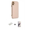 MARSİLYAN™- iPhone 11 Kılıf Yankı Serisi - Siyah Bilvis 3D Mat Cam Ekran Koruyucu + Renkli Kamera Lens Koruma Cam - TU