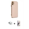 MARSİLYAN™- iPhone 11 Kılıf Yankı Serisi - Siyah Bilvis 3D Mat Cam Ekran Koruyucu + Pers Alüminyum Kamera Lens - YL