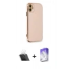 MARSİLYAN™- iPhone 11 Kılıf Yankı Serisi - Siyah Bilvis 5in1 3D Magic Cam Ekran Koruyucu + Kamera Lens Koruma Cam - SF