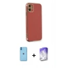 MARSİLYAN™- iPhone 11 Kılıf Yankı Serisi - Siyah Bilvis 5in1 3D Magic Cam Ekran Koruyucu + Neon Fosforlu Kamera Lens - MI