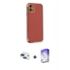 MARSİLYAN™- iPhone 11 Kılıf Yankı Serisi - Siyah Bilvis 5in1 3D Magic Cam Ekran Koruyucu + Pers Alüminyum Kamera Lens - LT