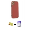 MARSİLYAN™- iPhone 11 Kılıf Yankı Serisi - Siyah Bilvis 5in1 3D Magic Cam Ekran Koruyucu + Rainbow Kamera Lens Koruma Cam - KI
